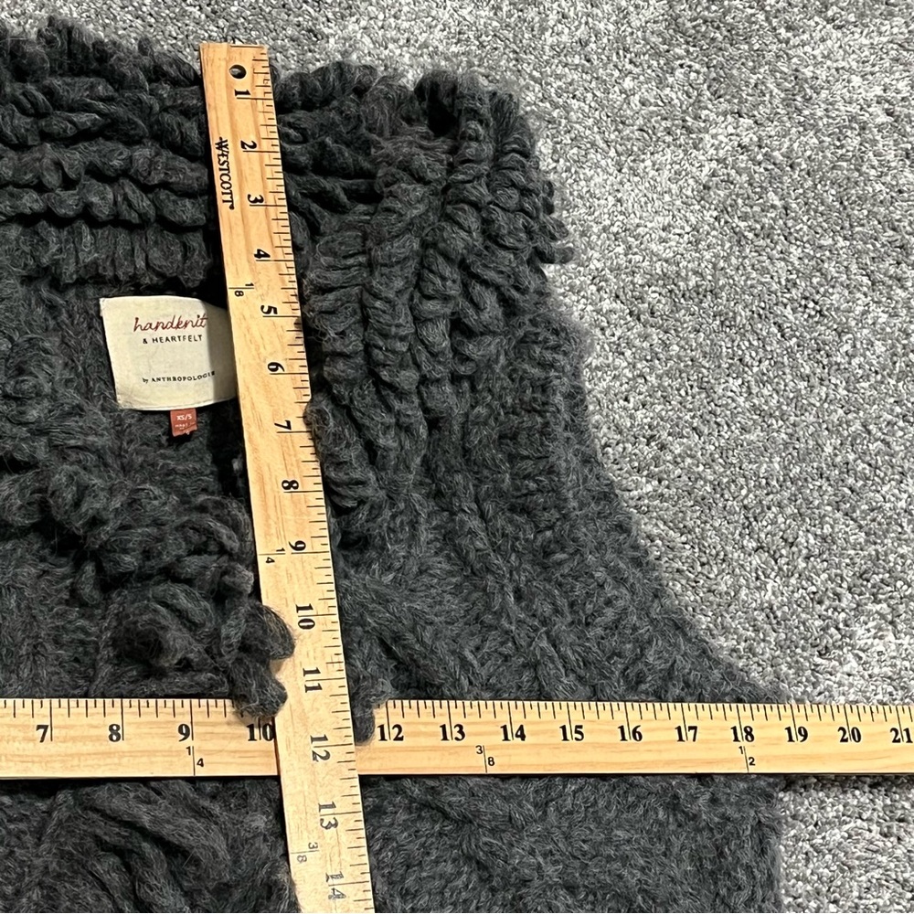 Hand Knit & Heartfelt by Anthropologie Women’s Vest Gray Size XS/S Alpaca Wool - Picture 5 of 11